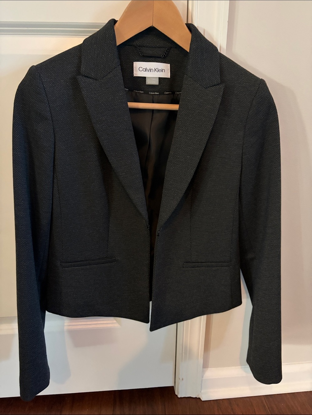 Calvin Klein Women's Dark Gray Cropped Blazer